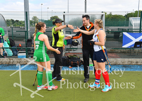 Irish captain Ruth Maguire at the coin toss