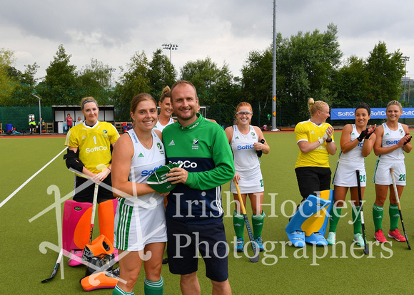 Katie Mullan on her 150th cap with Graham Shaw