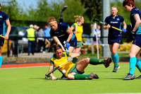 Jean McDonnell takes a tumble under pressure from Aoife McCarthy