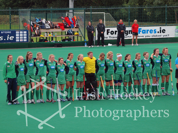 Ireland line up pre-match against Wales