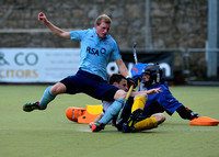 Gavin Groves and Jonny Bruton collide in front of Dave FItzgerald